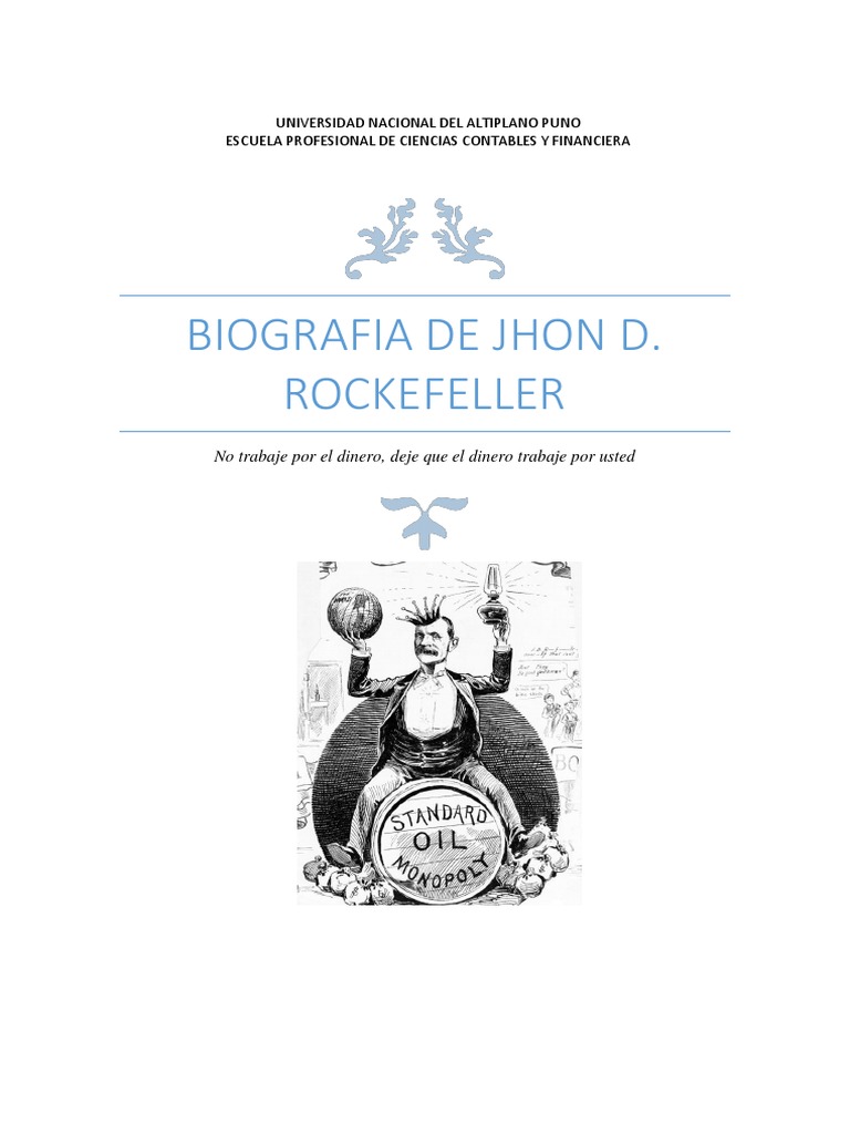 Biografia de Rockefeller PDF John D. Rockefeller Aceite estándar