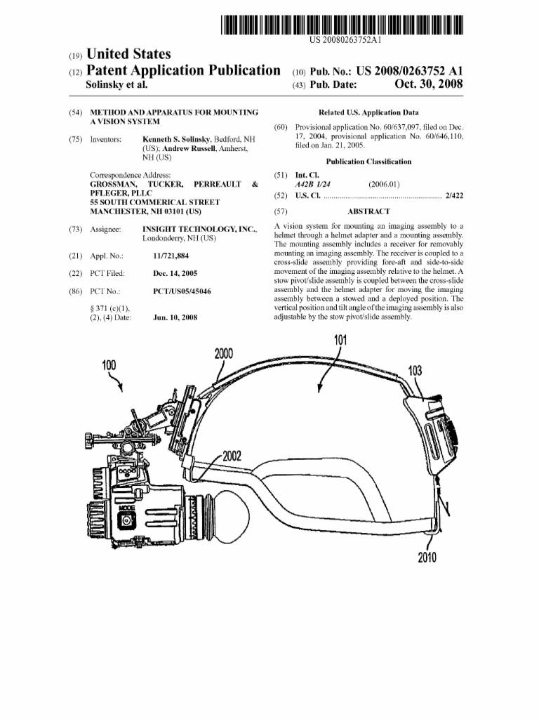 US20080263752-Method and Apparatus For Mounting A Vision System | PDF ...