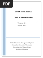 PFMS User Manual: Role of Administrator