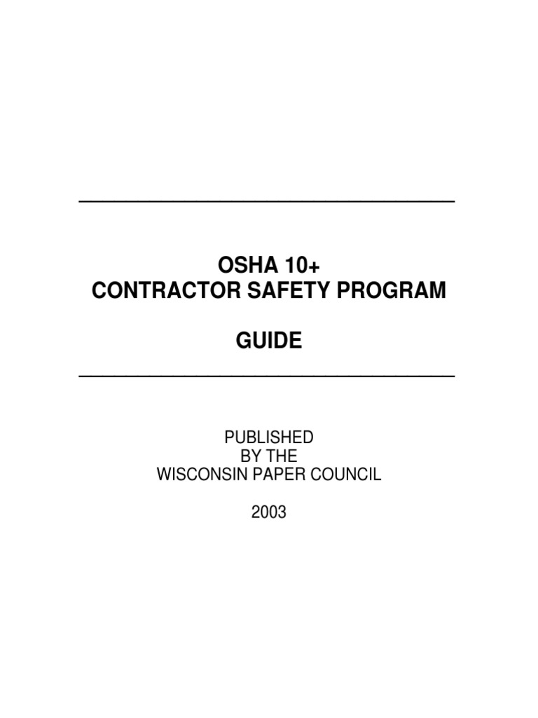 OSHA 10+ Contractor Safety Program Guide | PDF | Fires | Personal ...