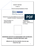 Nestle India Project Report on Marketing Research and Sales Distribution