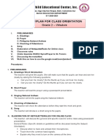 For Class Orientation Workplan