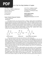 Labs A&B - The Two-Step Synthesis of Aspirin