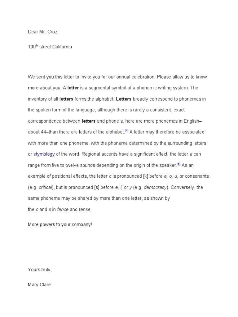 Dear Mr. Cruz, 100 Street California Etymology PDF