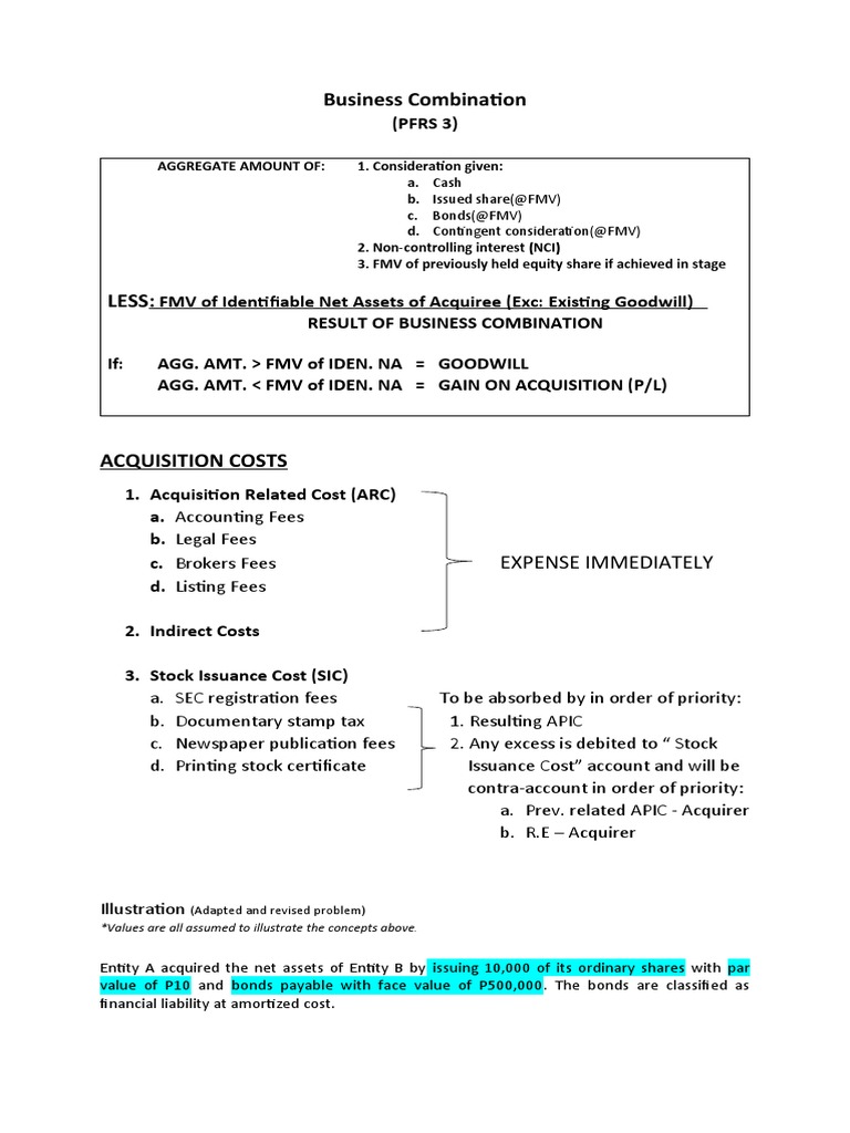 Goodwill Calculation in Business Combinations | PDF | Goodwill ...