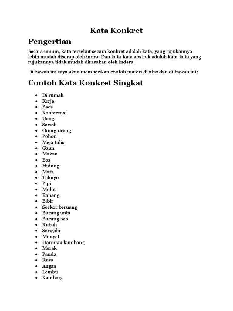 Kata Kongkret | PDF