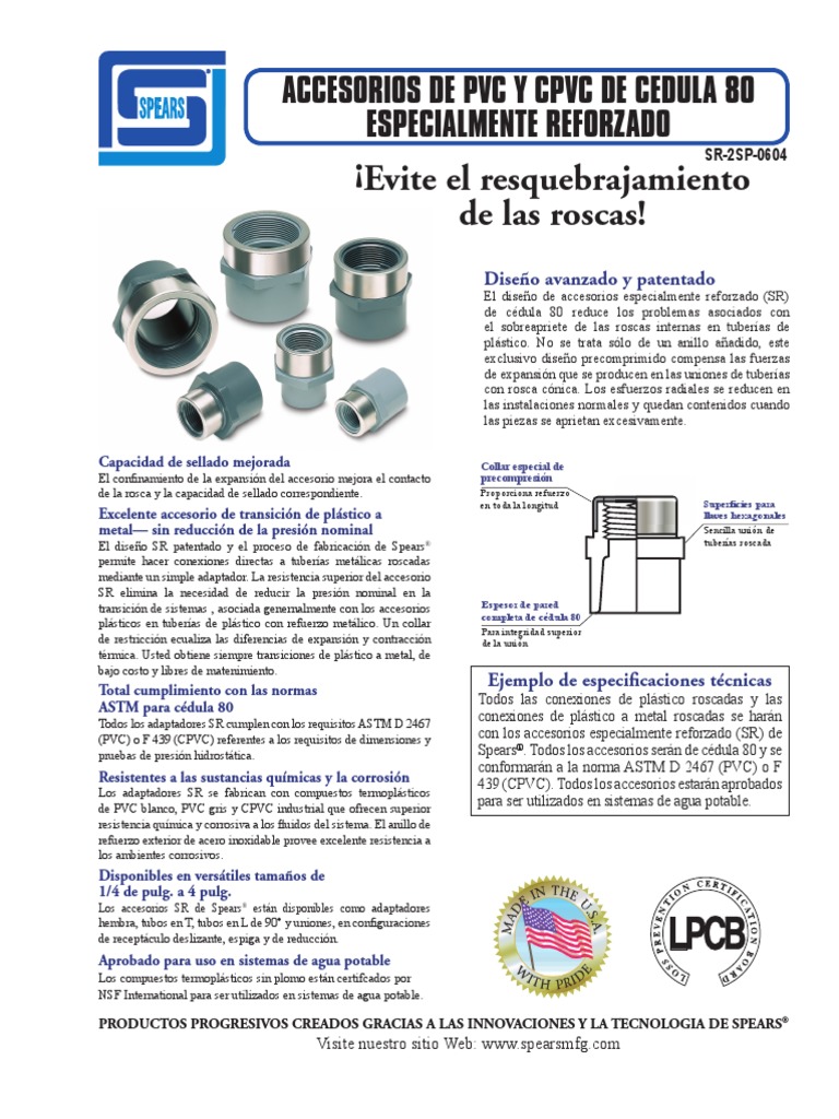 PVC y CPVC SR-2SP-0604 - 0604 | PDF | Tubería (transporte de fluidos) | El  plastico, image size:768x1024