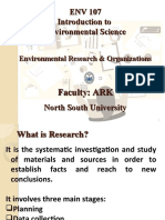 ENV 107: Introduction to Environmental Science Research & Organizations