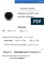 A2acks On OTP and Stream Ciphers