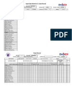 Input Data Sheet For E-Class Record: Region Division School Name School Id School Year