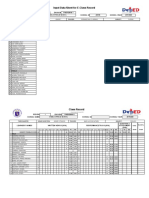 Input Data Sheet For E-Class Record: Region Division School Name School Id School Year