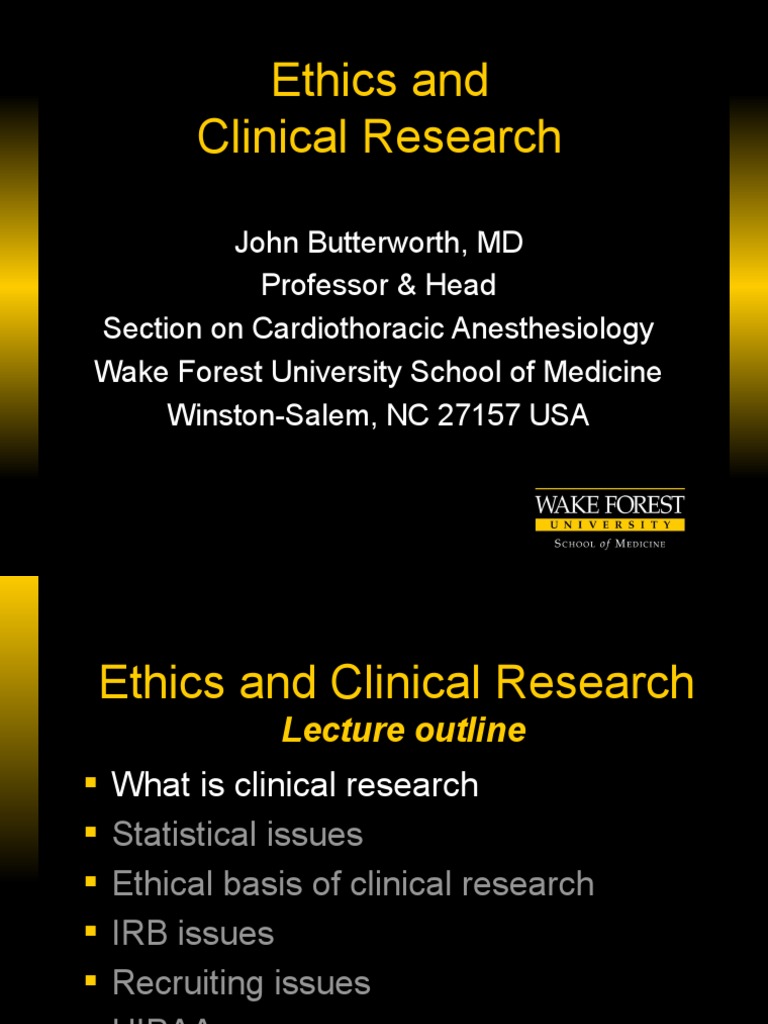 Ethics in Clinical Research Overview | PDF | Clinical Trial | Inquiry