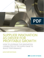 Supplier Innovation As Driver For Profitable Growth