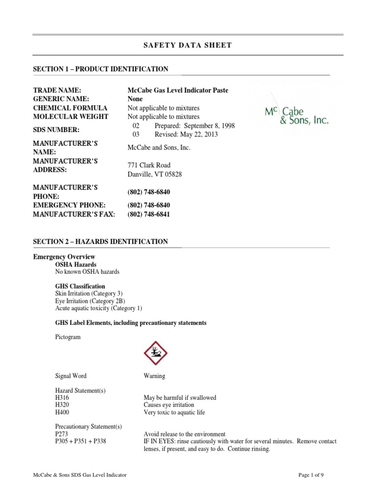 Evfuel Mccabe Gasoline Level Indicator Paste Msds PDF Magnesium Firefighting