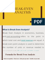 Break-Even Analysis Week 5