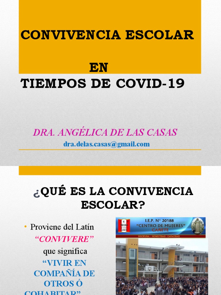Convivencia Escolar en Tiempos de Pandemia | PDF | Crecimiento personal ...