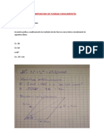 Composición de fuerzas concurrentes de 3N y 5N con ángulo de 60