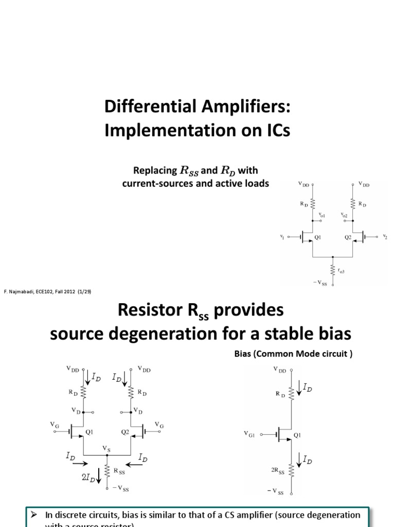 Differential Amplifiers Implementation On Ics Replacing and With