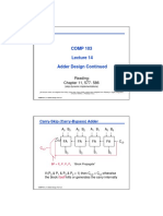 COMP 103 Adder Design Continued: Reading: Chapter 11, 577-586