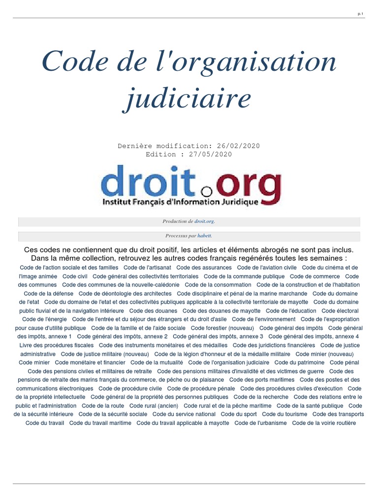 Organisation Judiciaire Pdf Pdf Magistrat Systemes Judiciaires
