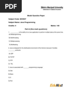 SMU - Java Programming-Model Question Paper