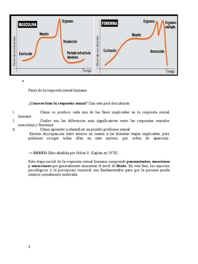 Fases de La Respuesta Sexual Humana | PDF | Orgasmo | Eyaculación