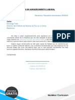 Carta de Agradecimiento Laboral