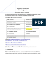 Operations Management Assignment 4