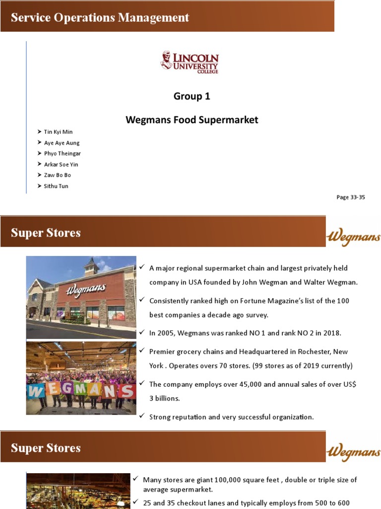 Wegmans Supermarket Operations Overview | PDF | Supermarket | Inventory