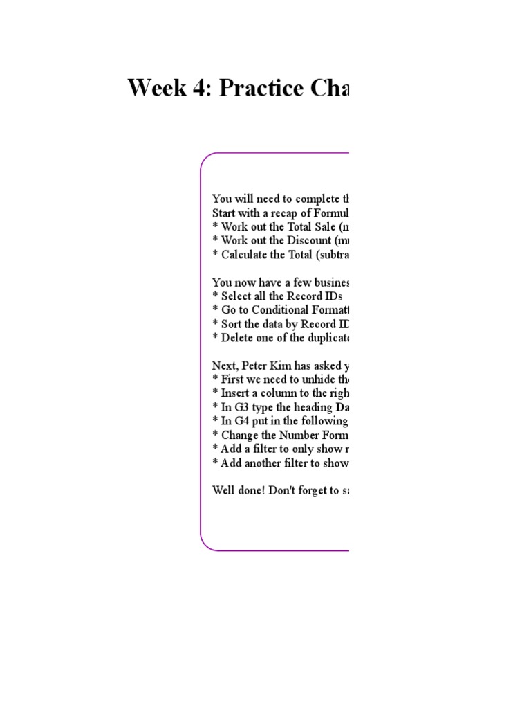 Week 4: Practice Challenge 1 - Formatting | PDF | Applied Mathematics ...