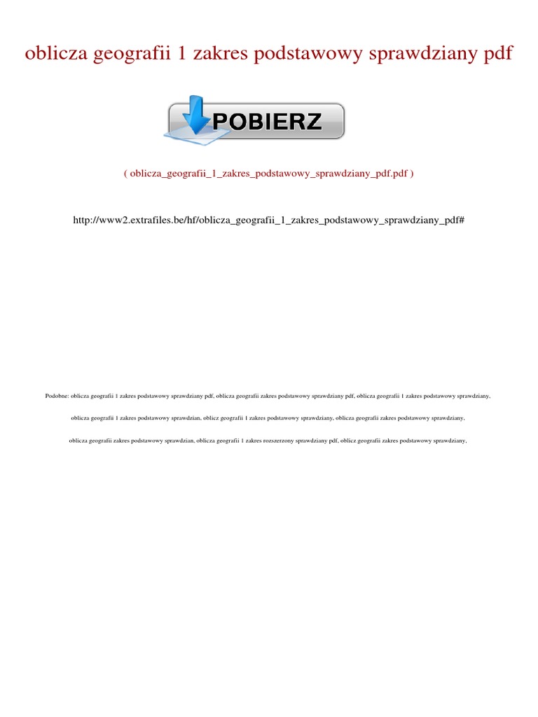 Oblicza Geografii 1 Zakres Podstawowy Sprawdziany Pdf