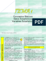 TEMA 1 ESTADISTICA I Conceptos Básicos.Datos. Variables