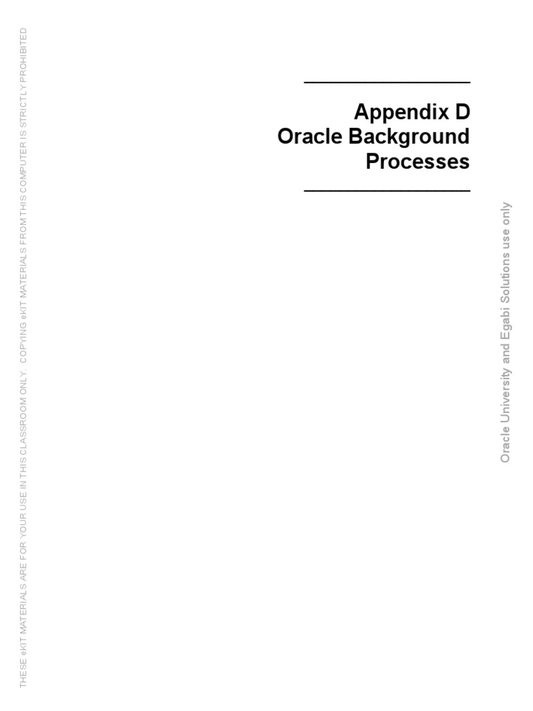 Oracle Database 11g Background Processes | PDF | Databases | Data