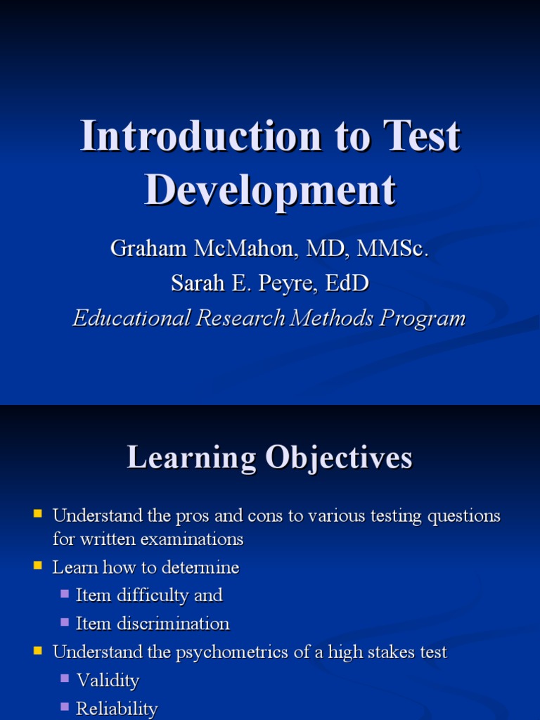 Introduction To Test Development | PDF | Multiple Choice | Validity ...