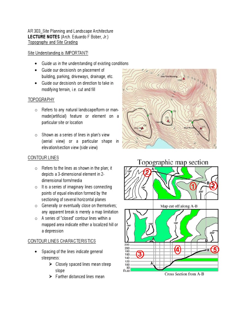 Topography and Site Grading Essentials | PDF | Contour Line | Slope