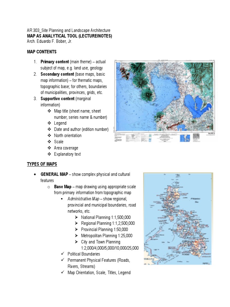Map As Analytical Tool (Lecture/Notes) | PDF | Map | Topography
