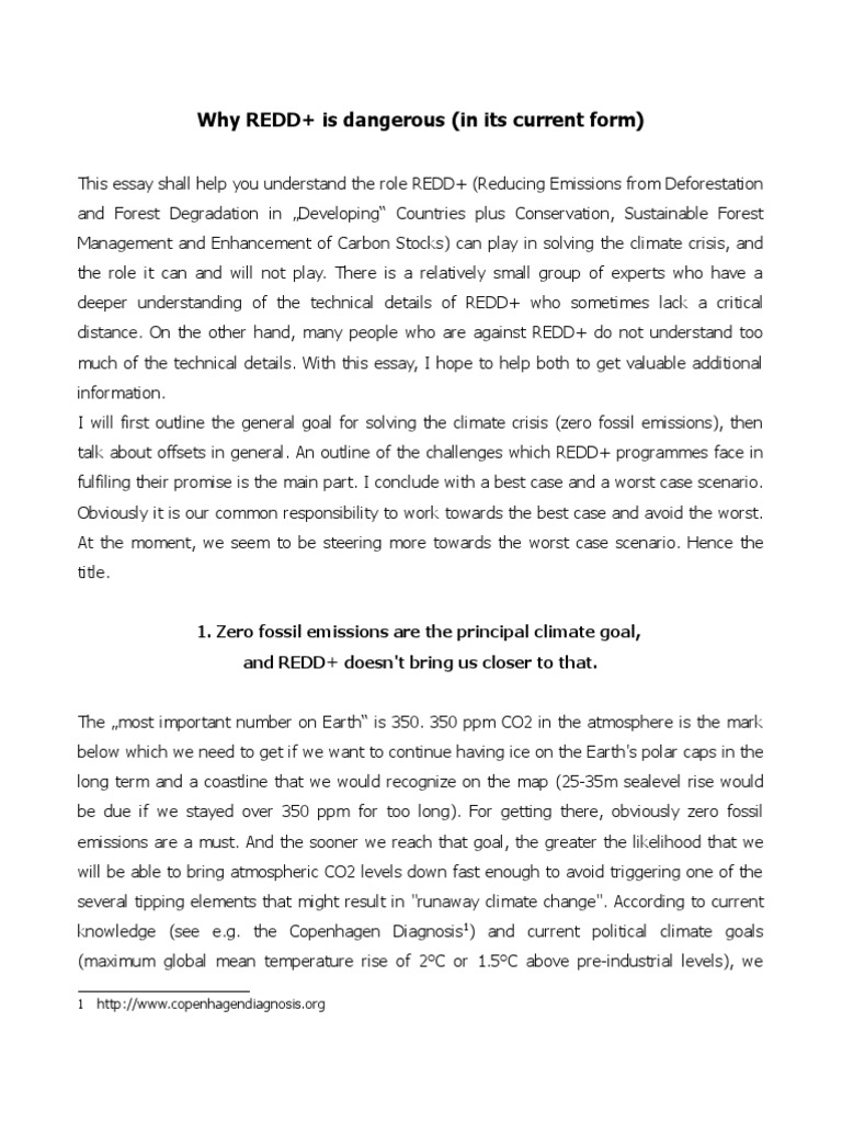 REDD+ Risks and Climate Solutions | PDF | Reducing Emissions From ...