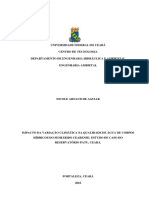 TCC IMPACTO DA VARIAÇÃO CLIMÁTICA NA QUALIDADE DE ÁGUA DE CORPOS HÍDRICOS DO SEMIÁRIDO CEARENSE RESERVATÓRIO PATU