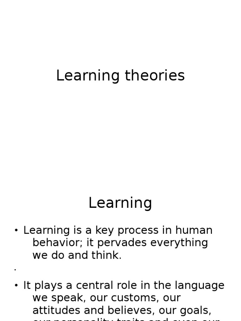 Understanding Learning Theories | PDF | Classical Conditioning ...