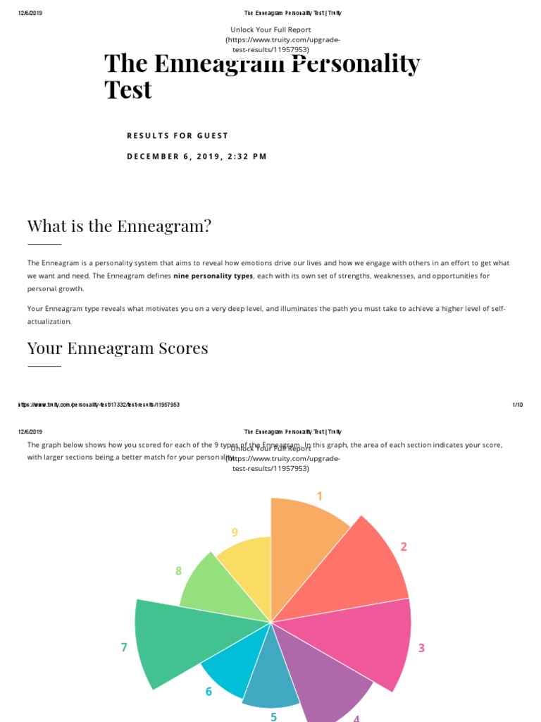 The Enneagram Personality Test - Truity | PDF | Enneagram Of Personality | Emotions for Free Printable Enneagram Personality Test