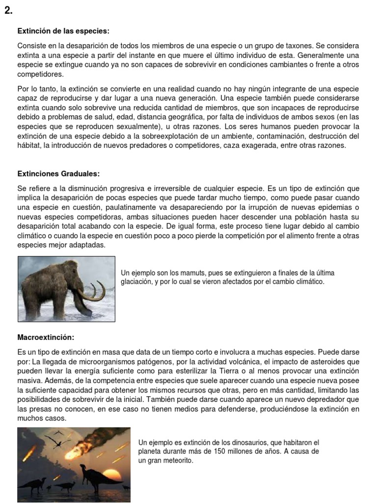 Extinciones Graduales de Especies | PDF | Extinción | Organismos