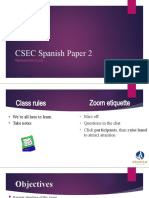 CSEC Spanish Paper 2: Preparation Class