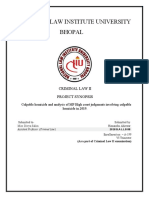 National Law Institute University Bhopal: Criminal Law Ii Project Synopsis
