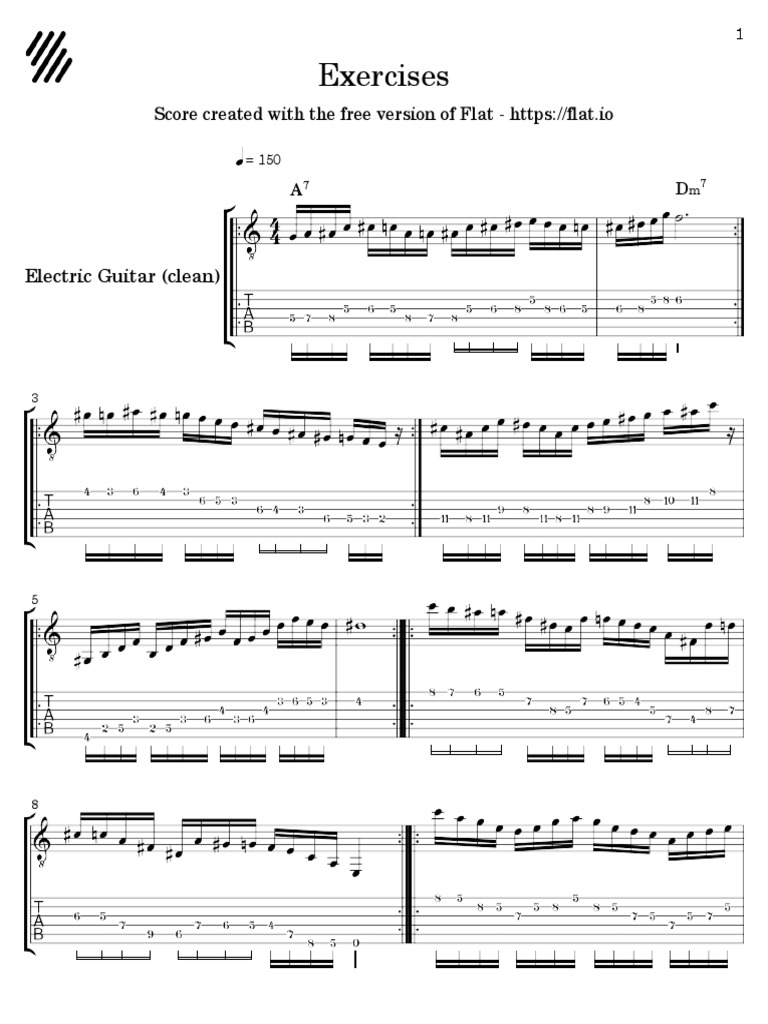 Electric Guitar Exercises and Scores | PDF | Computers