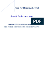The Holy Word For Morning Revival: Special Conference, 2017