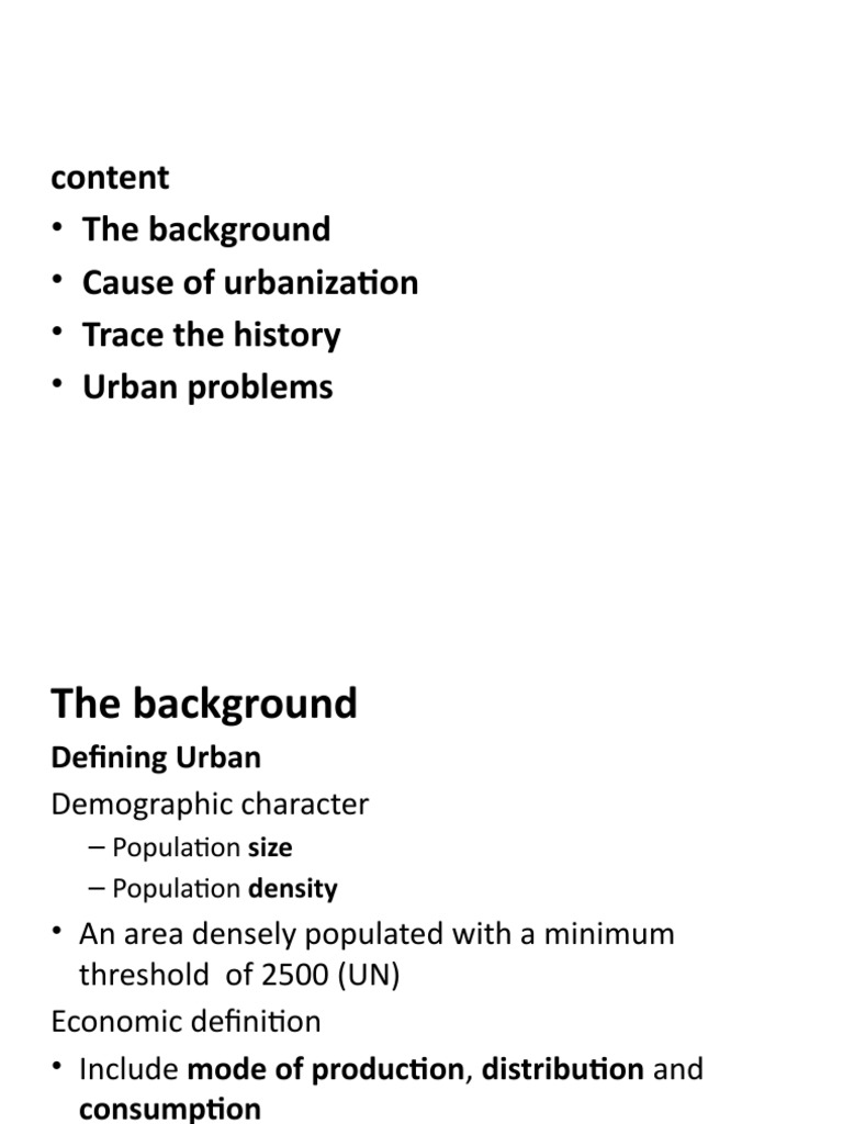 Causes and Problems of Urbanization | PDF | Urbanization | Urban Sprawl