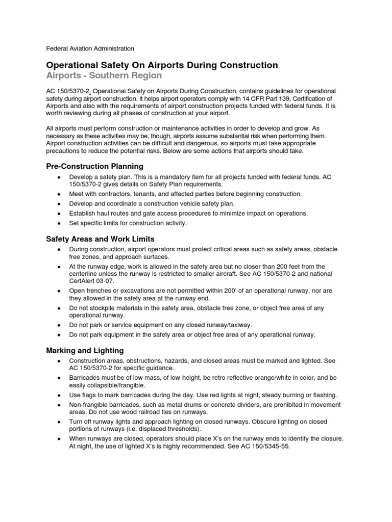 Airport Construction Safety Guidelines | PDF | Airport | Runway