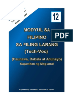 Modyul Sa Piling Larang (Tech Voc) Paunawa Babala Anunsyo
