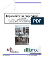 Ergonomics For Supervisors: AN Introductory Manual For The Apparel and Footwear Industries
