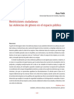 FALLU Restricciones Ciudadanas Las Violencias de Genero en El Espacio Publico PDF